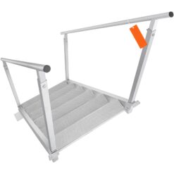 Huluwat Dock Ladder 43ftft 51ftft Adjustable Height 500 lbs Load Capacity Aluminum Alloy 6 Steps Pontoon Boat Ladder with Dual Handrails Nonslip Rubber Mat Ideal for Ship Lake Pool Marine Boarding