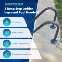 Saftron 53-in Steel A-frame pool ladder Hand Rail