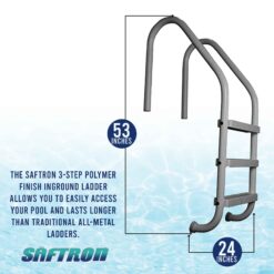 Saftron 53-in Steel A-frame pool ladder Hand Rail