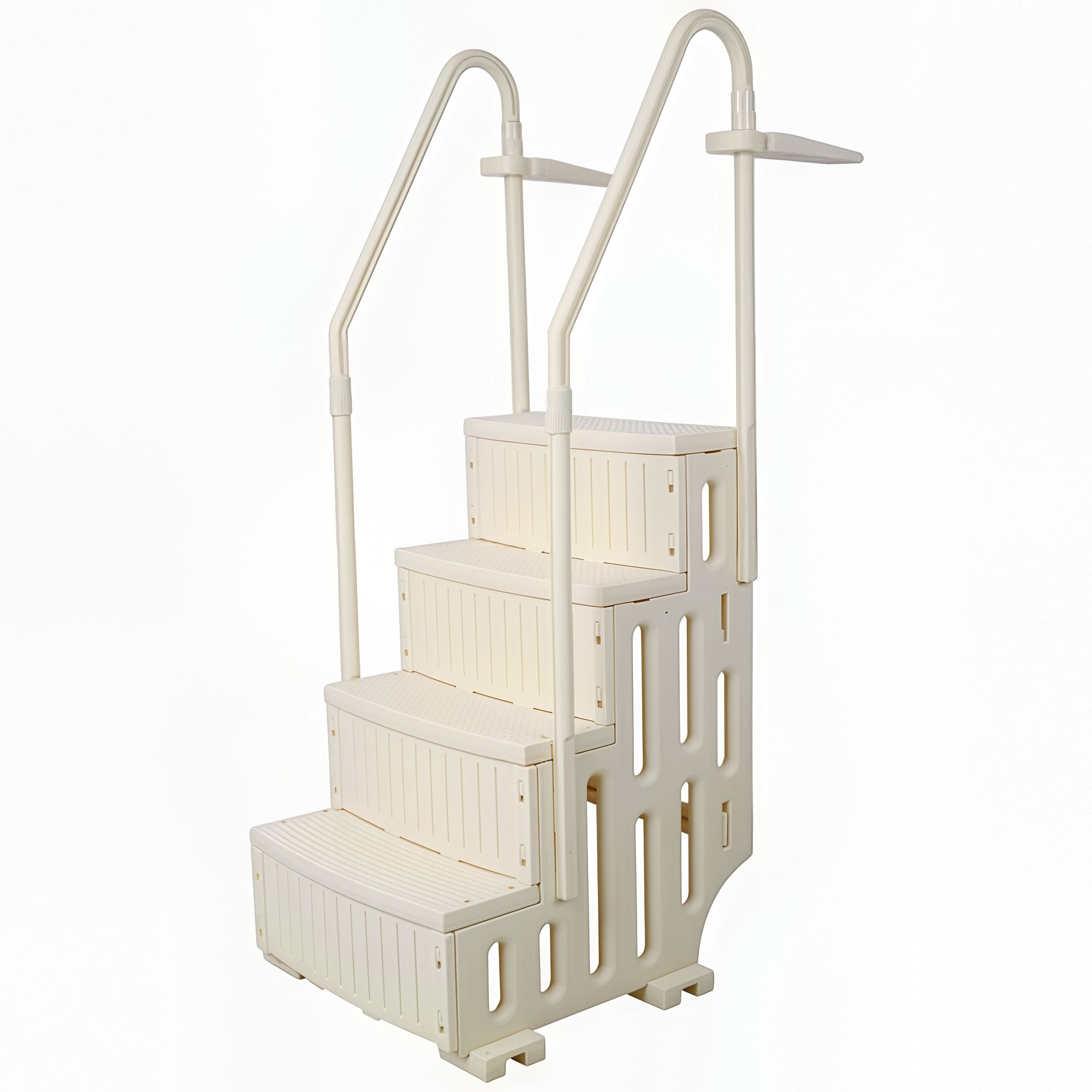 HomLux Heavy Duty Above Ground Pool Steps with Dual Safety Handrails and 400lb Capacity Entry System