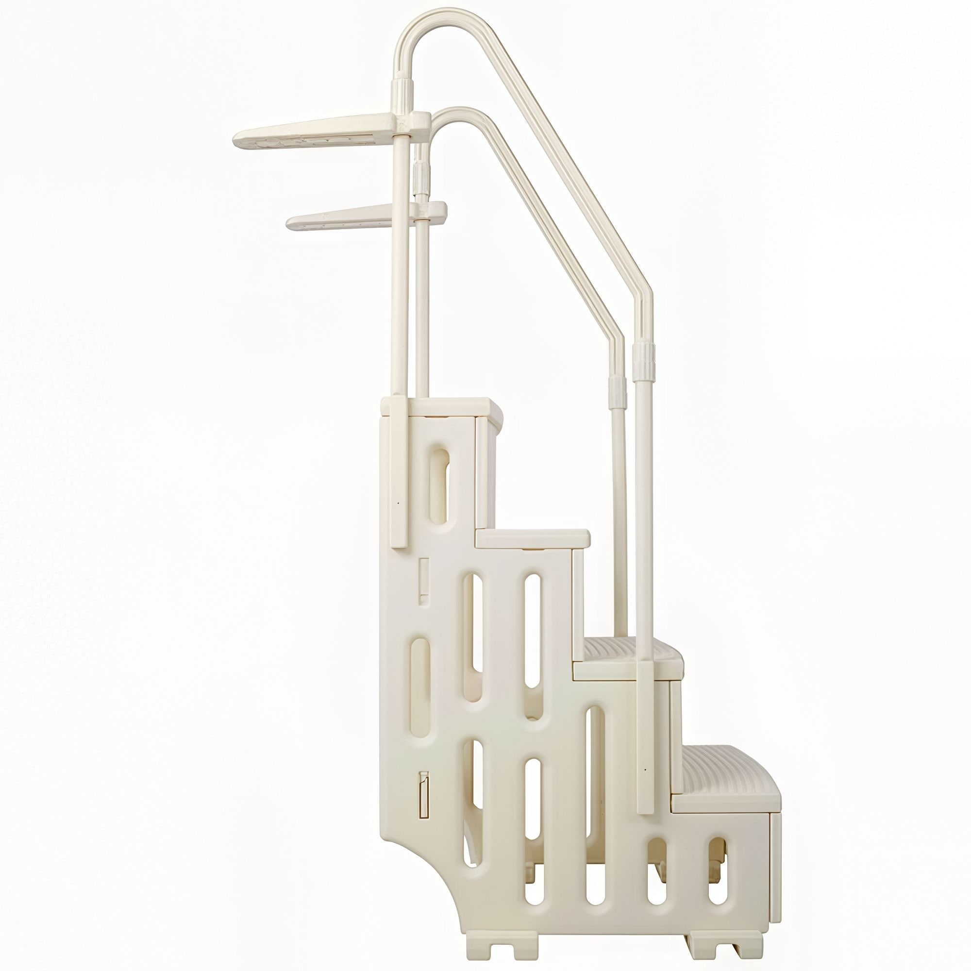 HomLux Heavy Duty Above Ground Pool Steps with Dual Safety Handrails and 400lb Capacity Entry System