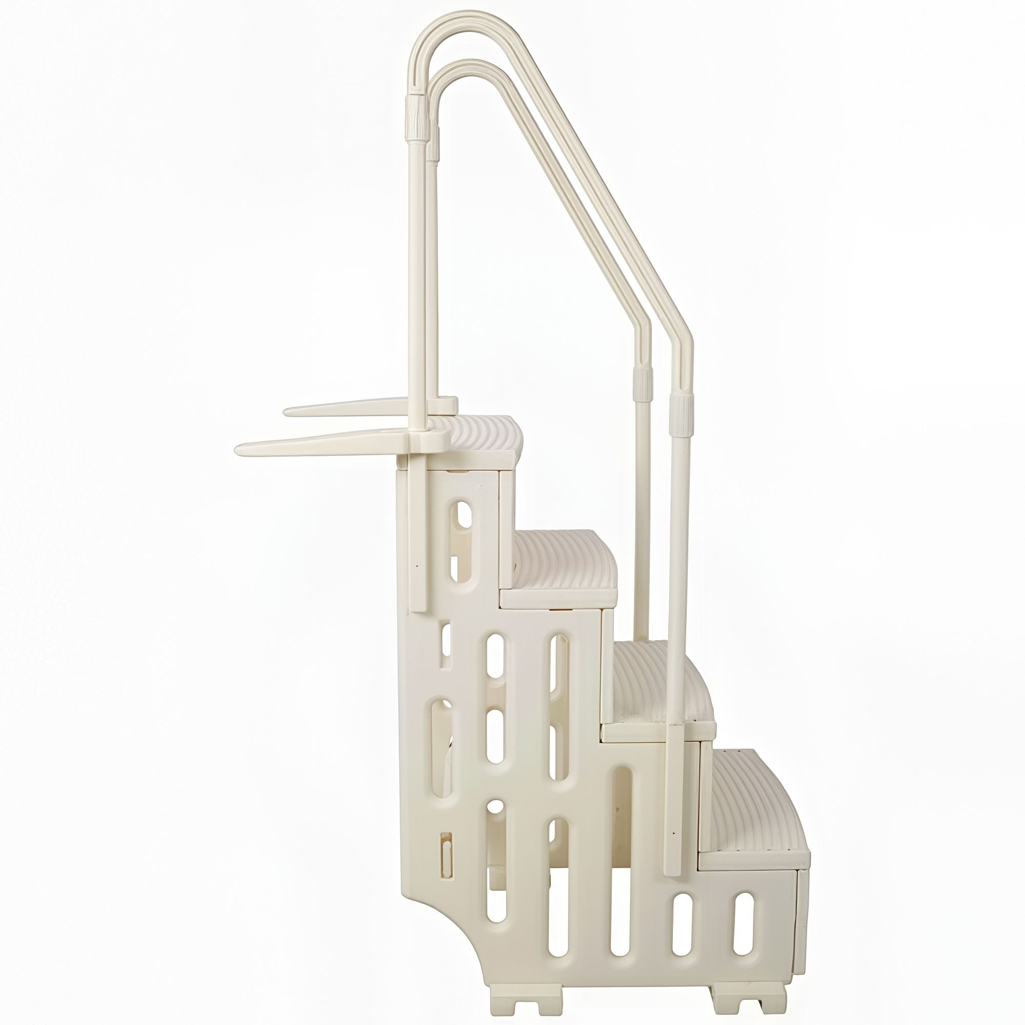 HomLux Heavy Duty Above Ground Pool Steps with Dual Safety Handrails and 400lb Capacity Entry System