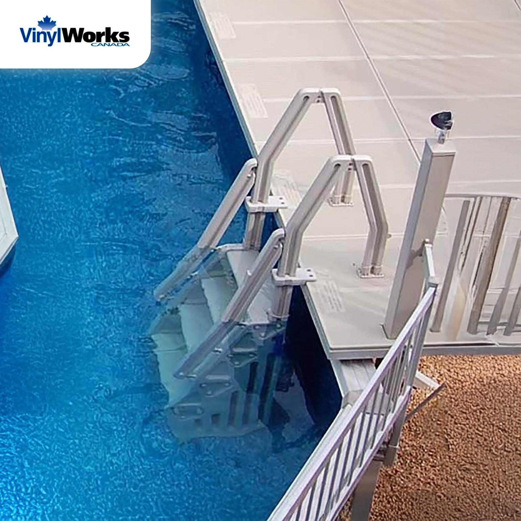 Vinyl Works 60-in Plastic Drop-in pool steps Hand Rail