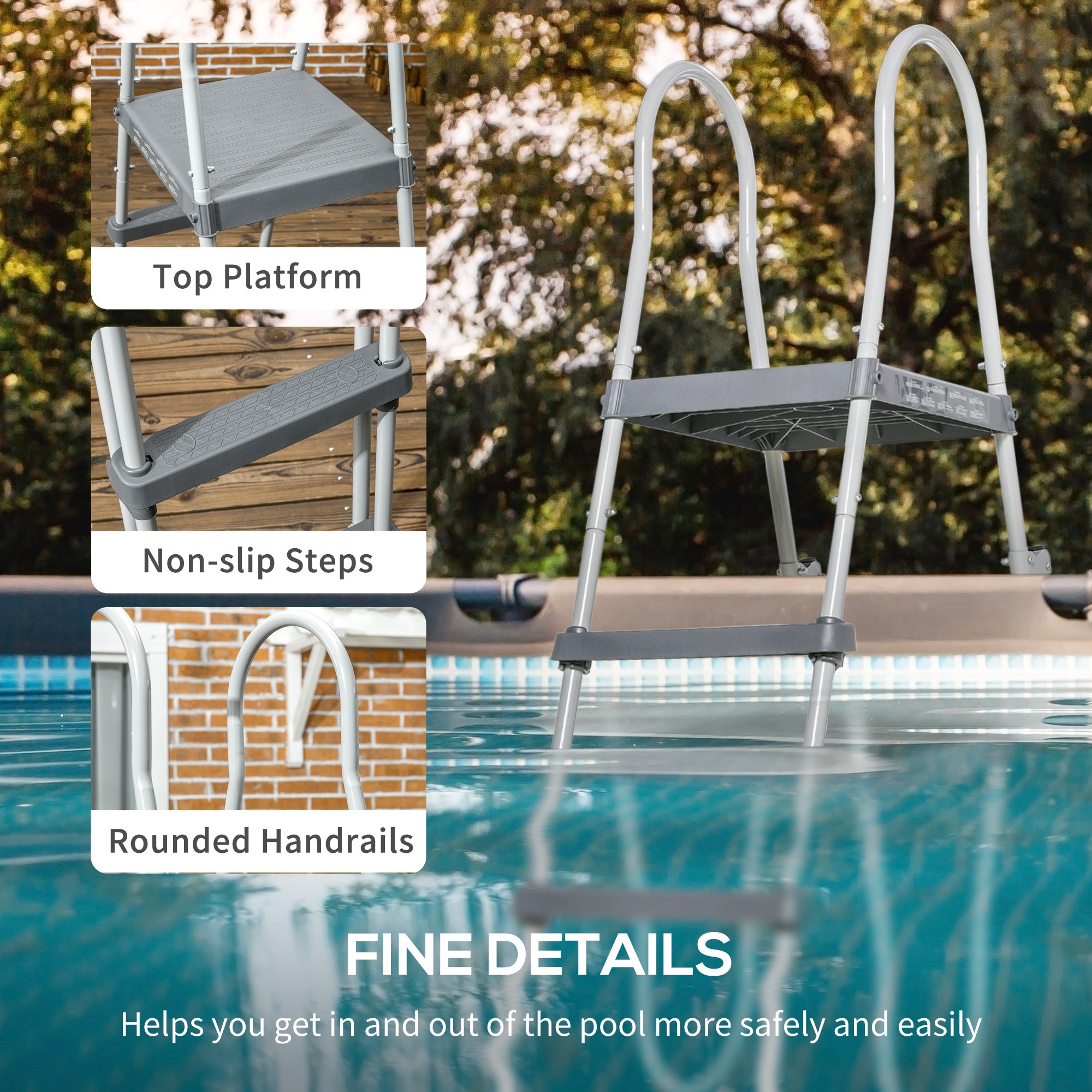 Dexmalle 70INCH Above Ground Swimming Pool Ladder