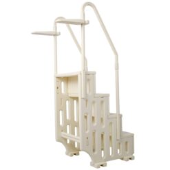 Huluwat Pool Ladder Heavy Duty 4 Safety Step for Above Ground Pools Stair Entry System with Handrails 400lbs