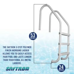 Saftron 53-in Steel A-frame pool ladder Hand Rail
