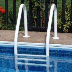 Saftron 53-in Steel A-frame pool ladder Hand Rail