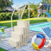 Angel Sar White 4 Step Pool Ladder Heavy Duty Plastic Non Slip Above Ground Swimming Pool Steps With Side Rails
