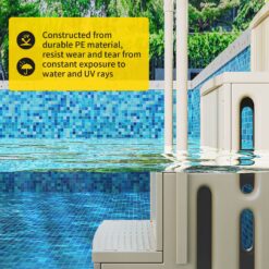 Angel Sar White 4 Step Pool Ladder Heavy Duty Plastic Non Slip Above Ground Swimming Pool Steps With Side Rails