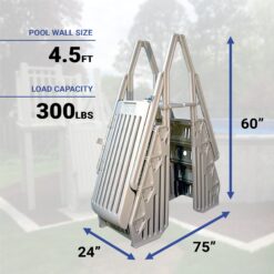 Vinyl Works 24-in Resin A-frame pool ladder Hand Rail