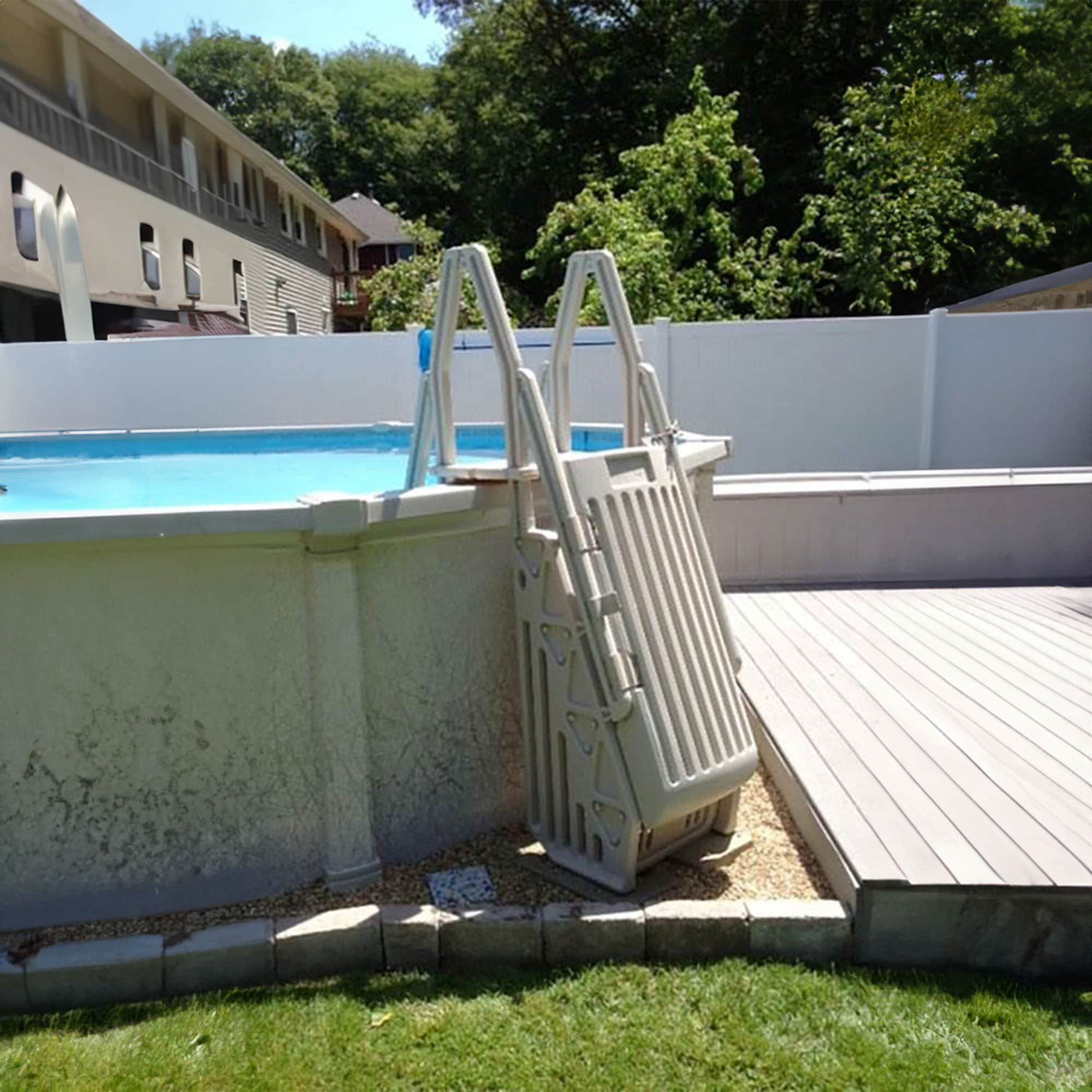 Vinyl Works 24-in Resin A-frame pool ladder Hand Rail