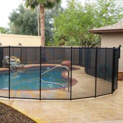 VINGLI 4-ft x 96-ft Black Easy-storaged Pool Fence for Ground Pool Mesh Pool Safety Barrier Panel