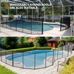 VINGLI 4-ft x 96-ft Black Easy-storaged Pool Fence for Ground Pool Mesh Pool Safety Barrier Panel