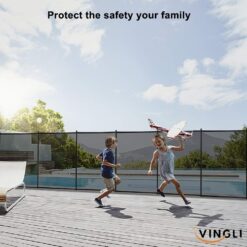 VINGLI 4-ft x 96-ft Black Easy-storaged Pool Fence for Ground Pool Mesh Pool Safety Barrier Panel