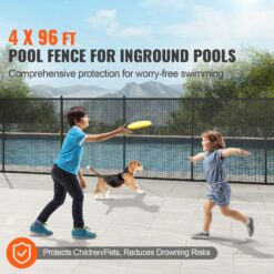 SVOPES 4-ft x 24-ft Black Aluminum Mesh Pool Safety Barrier Panel