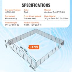 SVOPES 4-ft x 24-ft Black Aluminum Mesh Pool Safety Barrier Panel