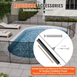 SVOPES 4-ft x 108-ft Black Aluminum Mesh Pool Safety Barrier Panel