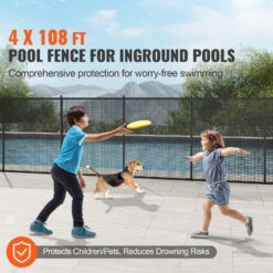 SVOPES 4-ft x 108-ft Black Aluminum Mesh Pool Safety Barrier Panel