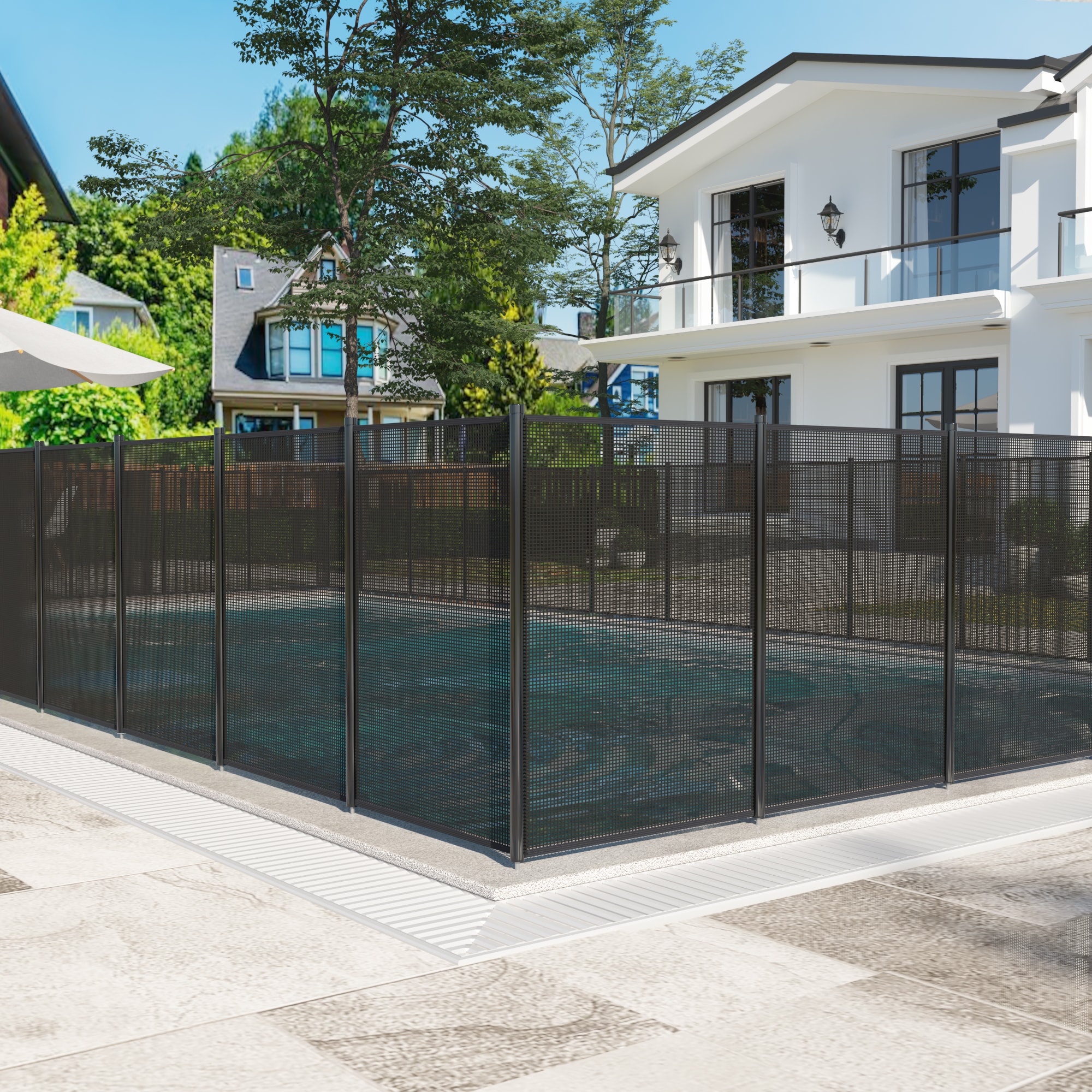 VIWAT 4-ft x 108-ft Black Aluminum Mesh Pool Safety Barrier Panel