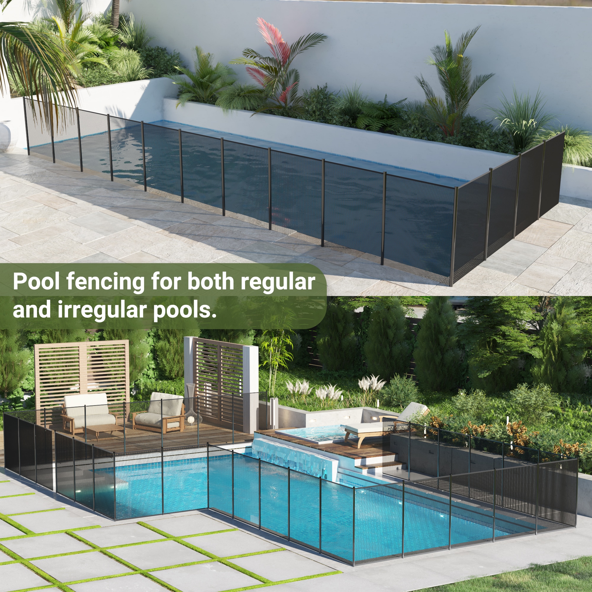 VIWAT 4-ft x 108-ft Black Aluminum Mesh Pool Safety Barrier Panel