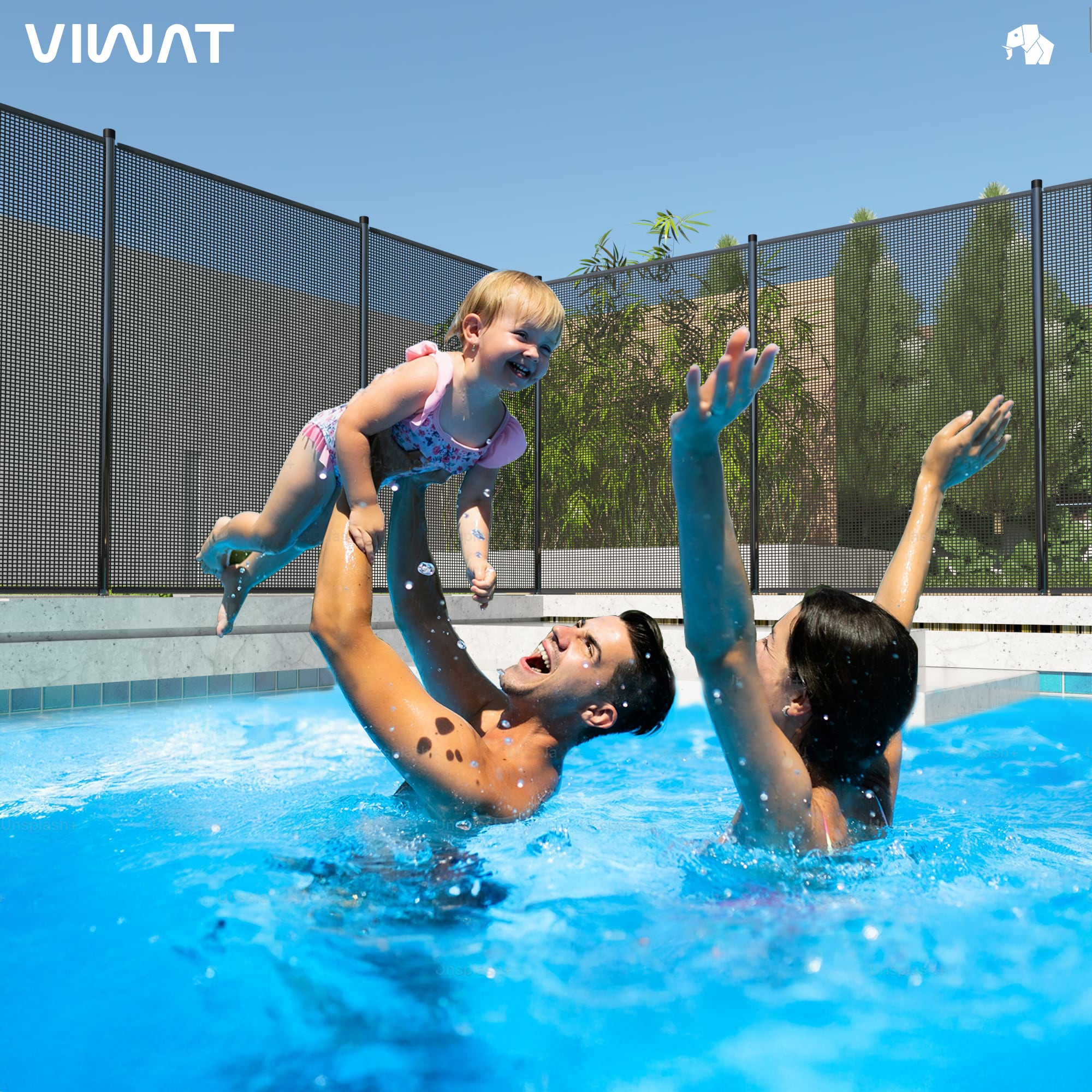 VIWAT 4-ft x 108-ft Black Aluminum Mesh Pool Safety Barrier Panel