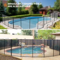 VINGLI 4-ft x 72-ft Black Easy-storaged Pool Fence for Ground Pool Mesh Pool Safety Barrier Panel