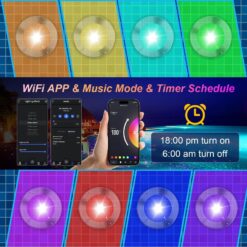 Oyezvary 60W 10 Inch Smart LED Pool Light 1 Piece Triple Control WiFi Bluetooth APP Remote Controller Color Changing for Inground Pools 120V
