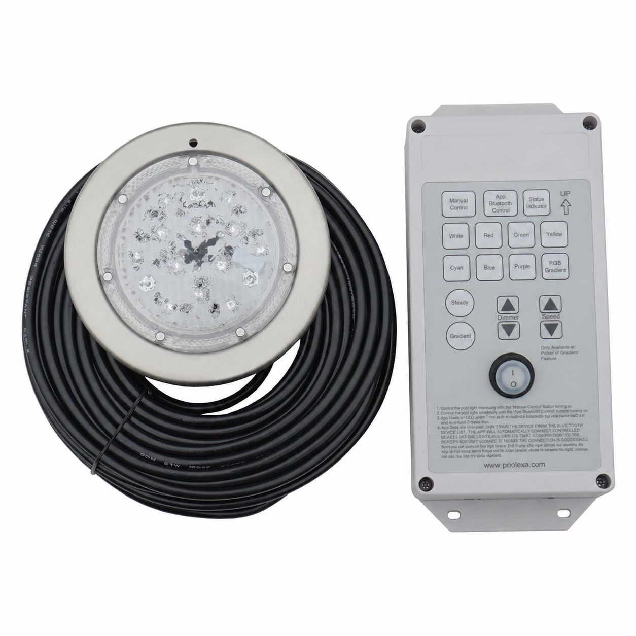 Oyezvary 6 inch LED color pool and spa light for wet niche with 50 foot cord controller included stainless steel 316L waterproof 1 Piece