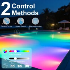 Oyezvary 1 Piece Smart Swimming Pool Light Bulb RGBW LED 45W E26 Base 12 Color Modes Adjustable Brightness Speed Remote and Switch Control Waterproof