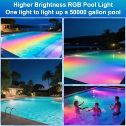 Oyezvary 1 Piece Smart Swimming Pool Light Bulb RGBW LED 45W E26 Base 12 Color Modes Adjustable Brightness Speed Remote and Switch Control Waterproof