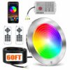 Oyezvary 1 Piece 10 inch LED pool light 60 foot cord 60W for inground pools color changing underwater with app remote controller for wet niche
