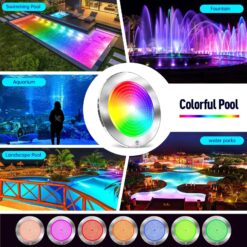Oyezvary 1 Piece 10 inch LED pool light 60 foot cord 60W for inground pools color changing underwater with app remote controller for wet niche
