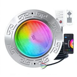 Oyezvary 1 Piece 10 Inch LED Pool Light 60W RGB Multicolor Underwater Spa Light with 50 Ft Cord 12V Wet Niche Remote APP Controller IP68 Stainless Steel