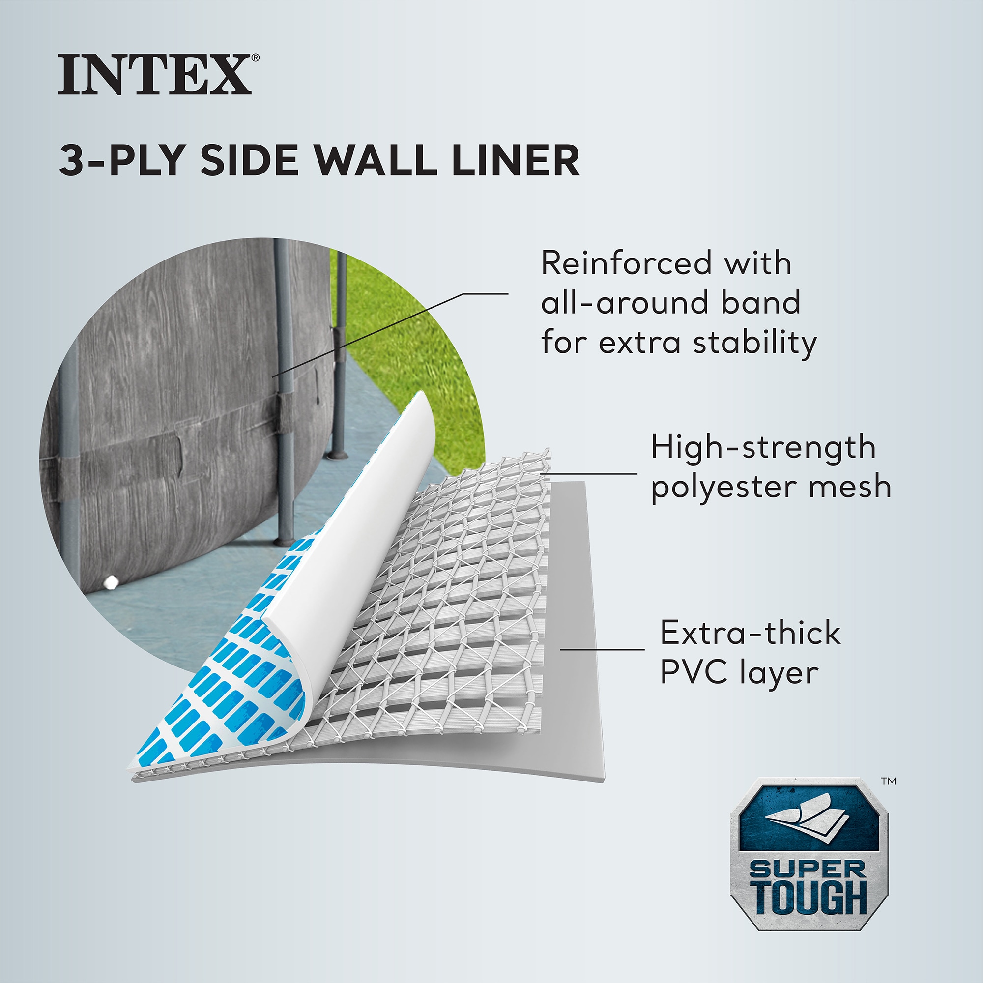 Intex 18-ft x 18-ft x 48-in Metal frame Round Above-Ground Pool with Filter Pump with Ground Cloth with Pool Cover with Ladder