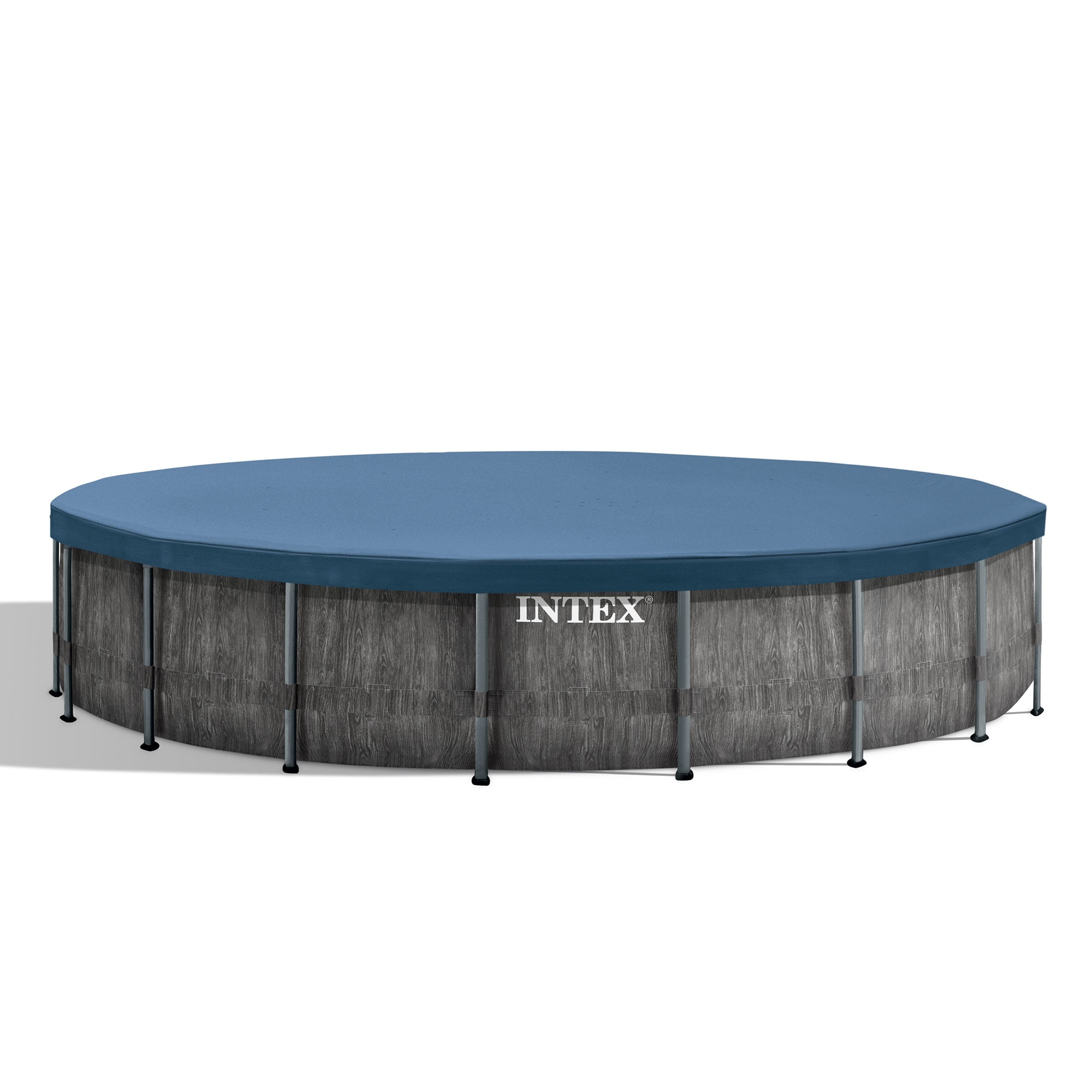 Intex 18-ft x 18-ft x 48-in Metal frame Round Above-Ground Pool with Filter Pump with Ground Cloth with Pool Cover with Ladder