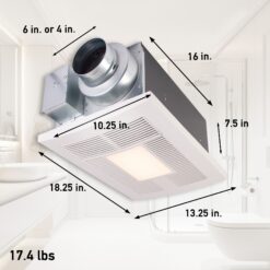Panasonic WhisperWarm 0.7-Sone 110-CFM White Lighted Bathroom Fan and Heater
