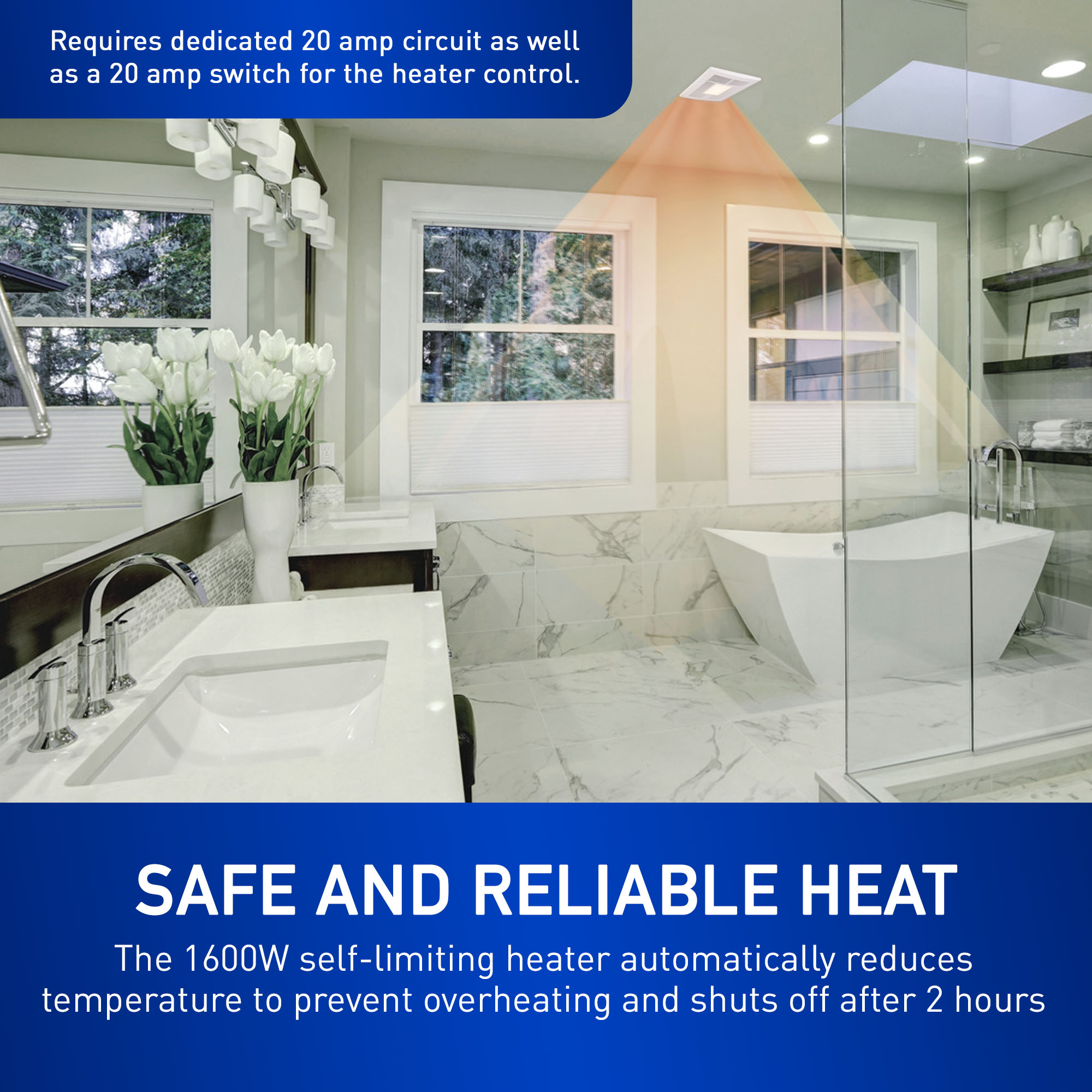 Panasonic WhisperWarm 0.7-Sone 110-CFM White Lighted Bathroom Fan and Heater