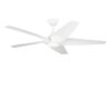 Generation Lighting Dellwood 56-in Matte White with White Blades Covered Outdoor Smart Ceiling Fan Without Light and Remote Control Included 5 -Blade