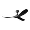 Generation Lighting Maverick Coastal 52-in Midnight Black with Midnight Black Blades Uncovered Outdoor Ceiling Fan Without Light and Remote Control Included 3 -Blade