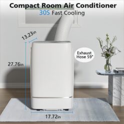 COWSAR 8150 BTU (DOE) 115-Volt Vented Medium Room Portable Air Conditioner Remote Included