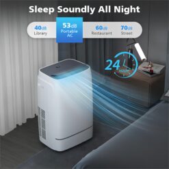 COWSAR 8150 BTU (DOE) 115-Volt Vented Medium Room Portable Air Conditioner Remote Included