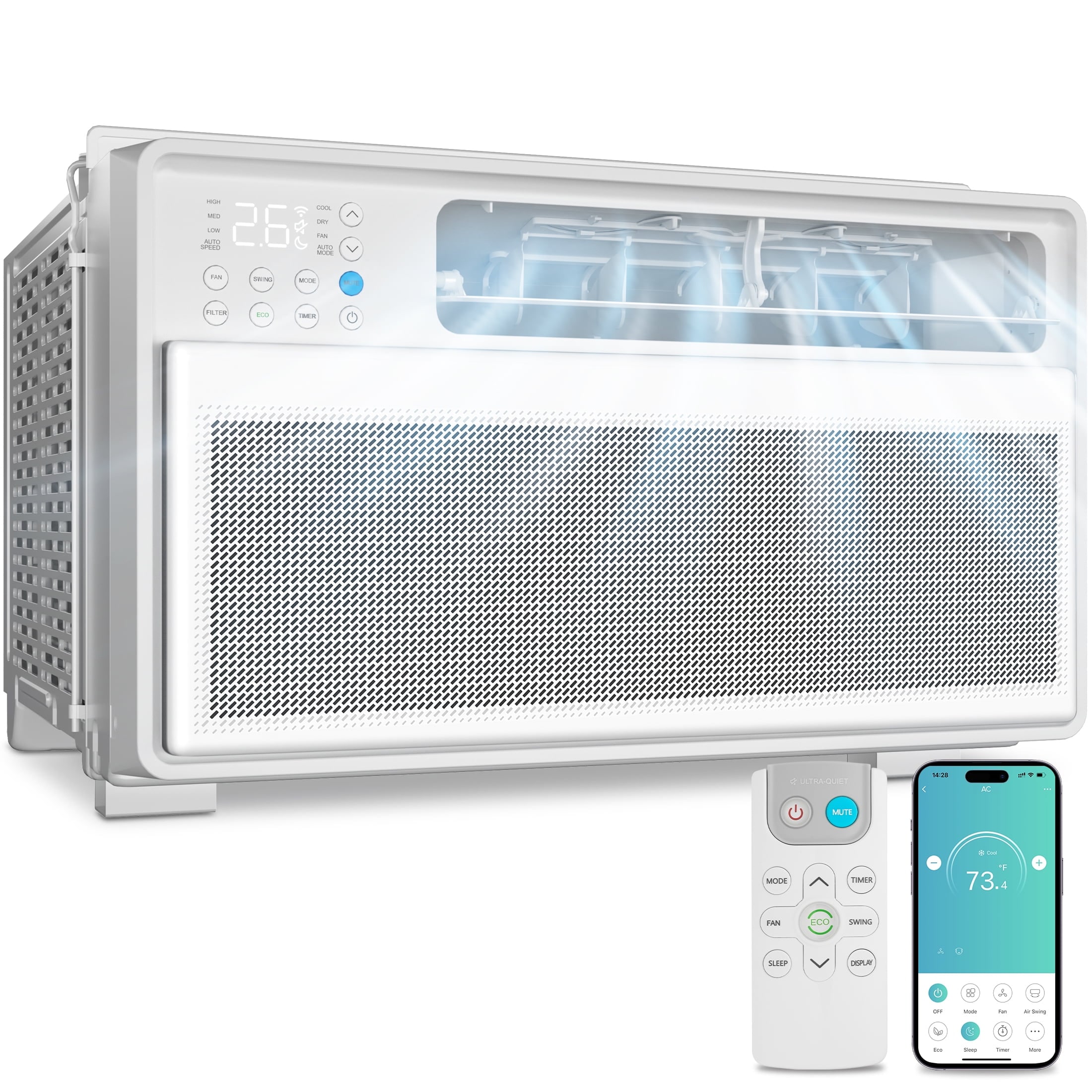 COWSAR Medium Room Window Air Conditioner , Remote Included ( 120-Volt , 12000-BTU )