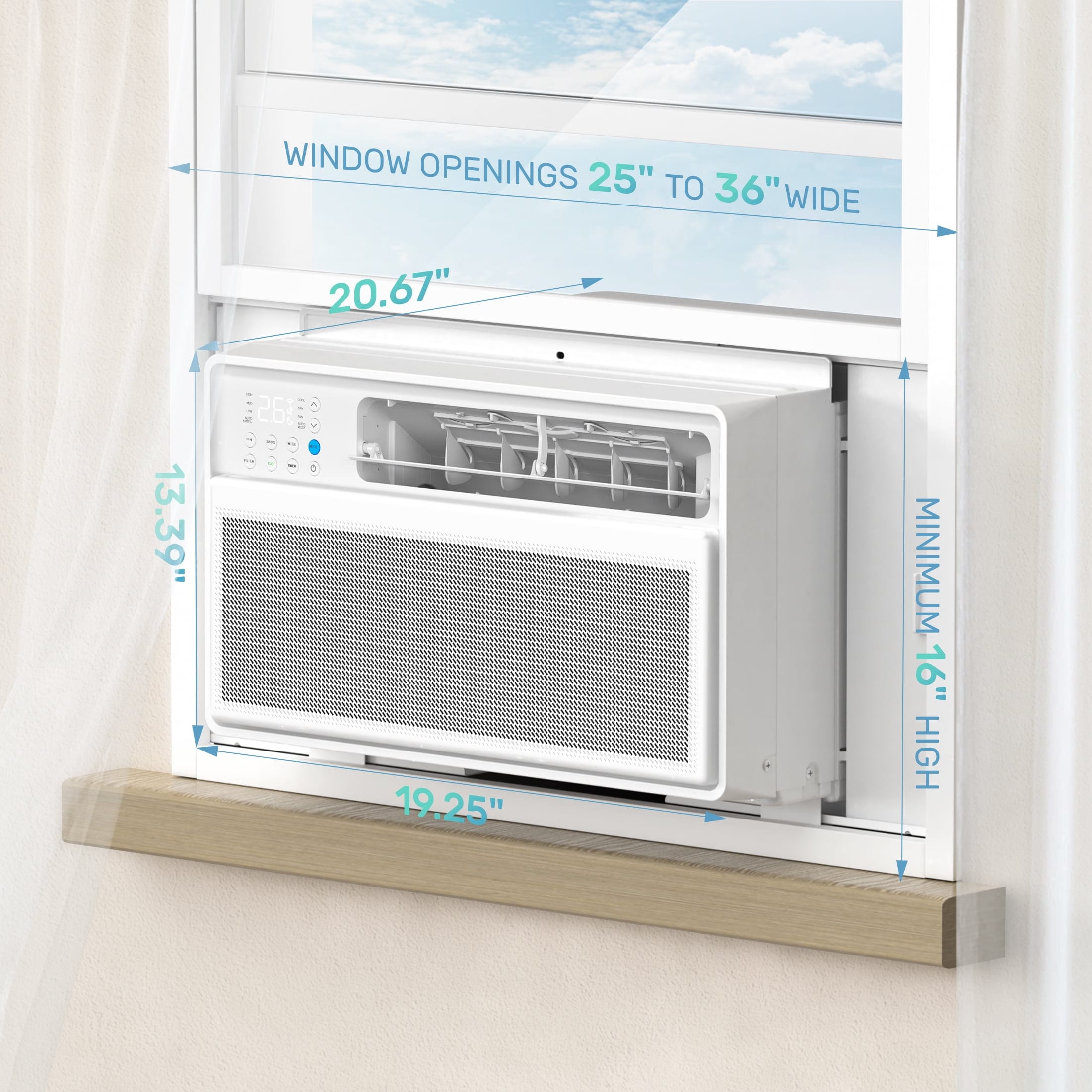COWSAR Medium Room Window Air Conditioner , Remote Included ( 120-Volt , 12000-BTU )