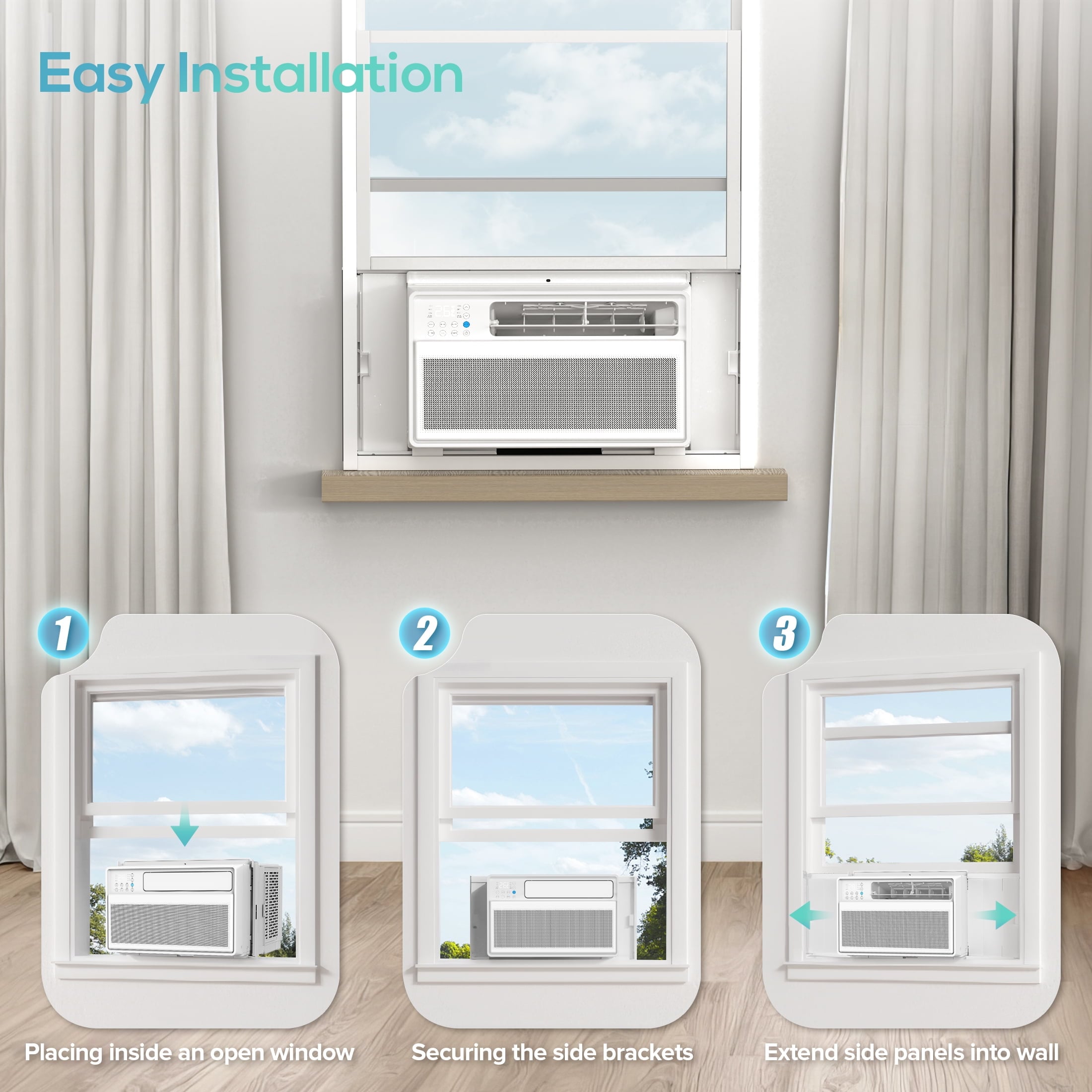 COWSAR Medium Room Window Air Conditioner , Remote Included ( 120-Volt , 12000-BTU )