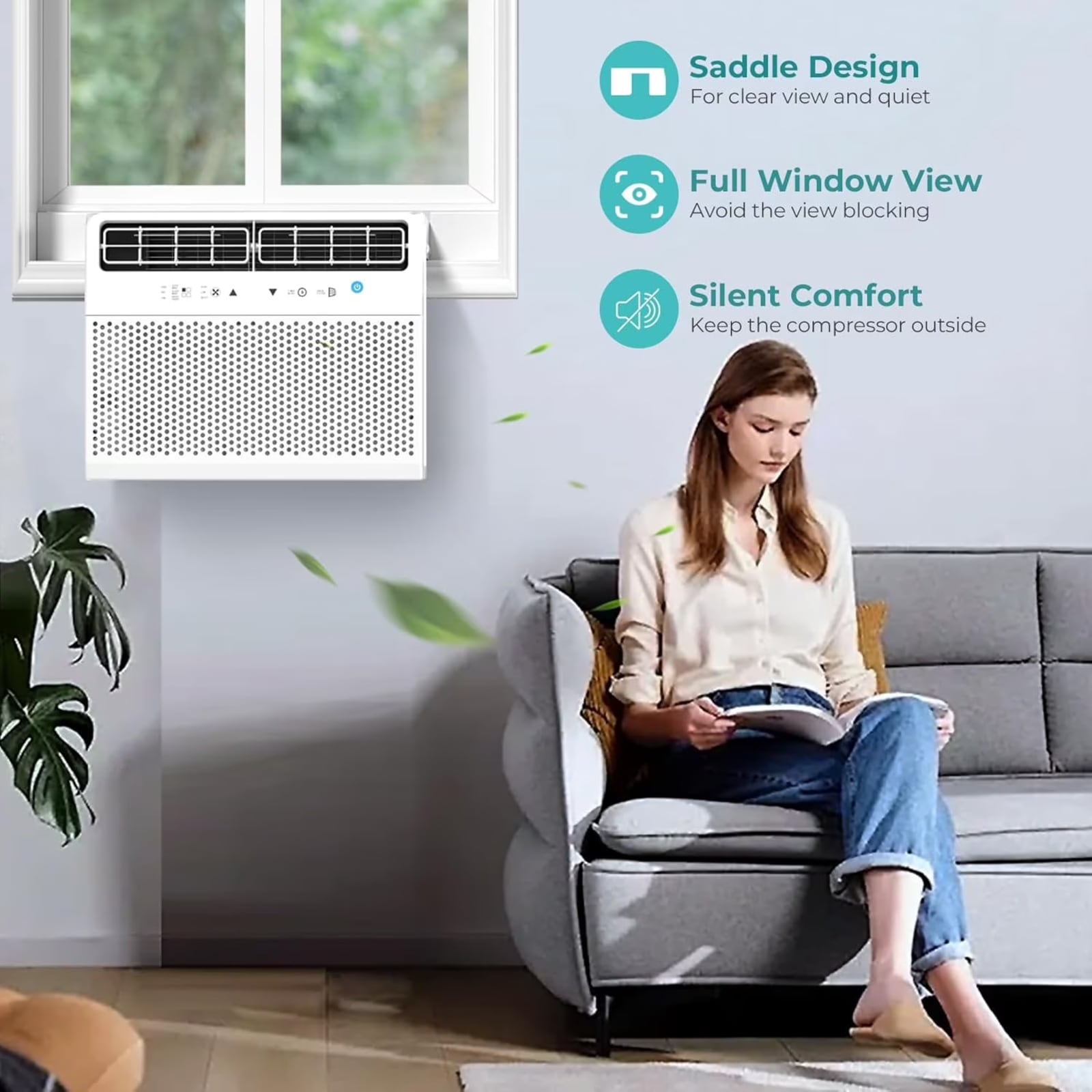 COWSAR Large Room Window Air Conditioner , Remote Included ( 115-Volt , 12000-BTU )