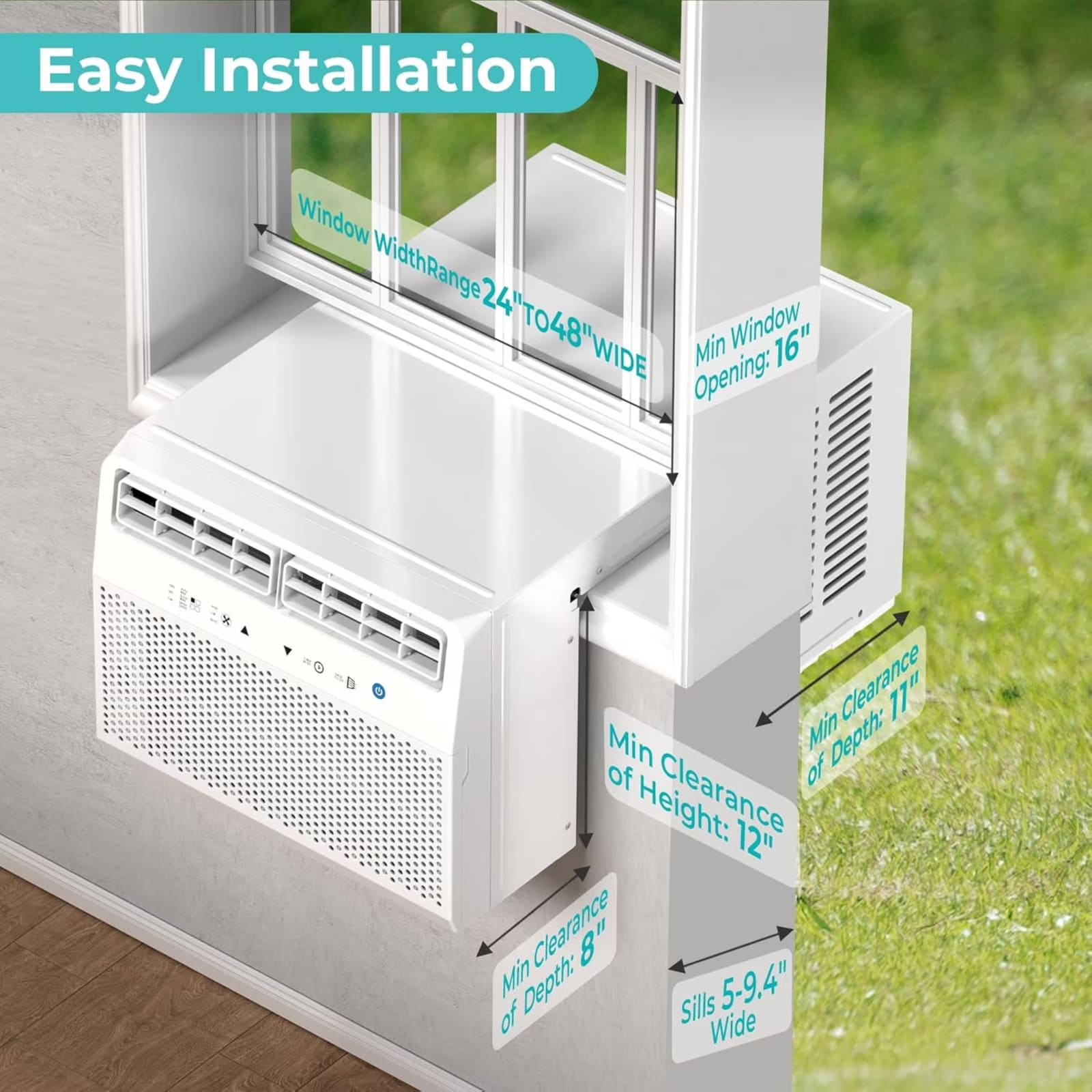 COWSAR Large Room Window Air Conditioner , Remote Included ( 115-Volt , 12000-BTU )