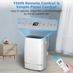 COWSAR 9100 BTU (DOE) 115-Volt Vented Medium Room Portable Air Conditioner Remote Included