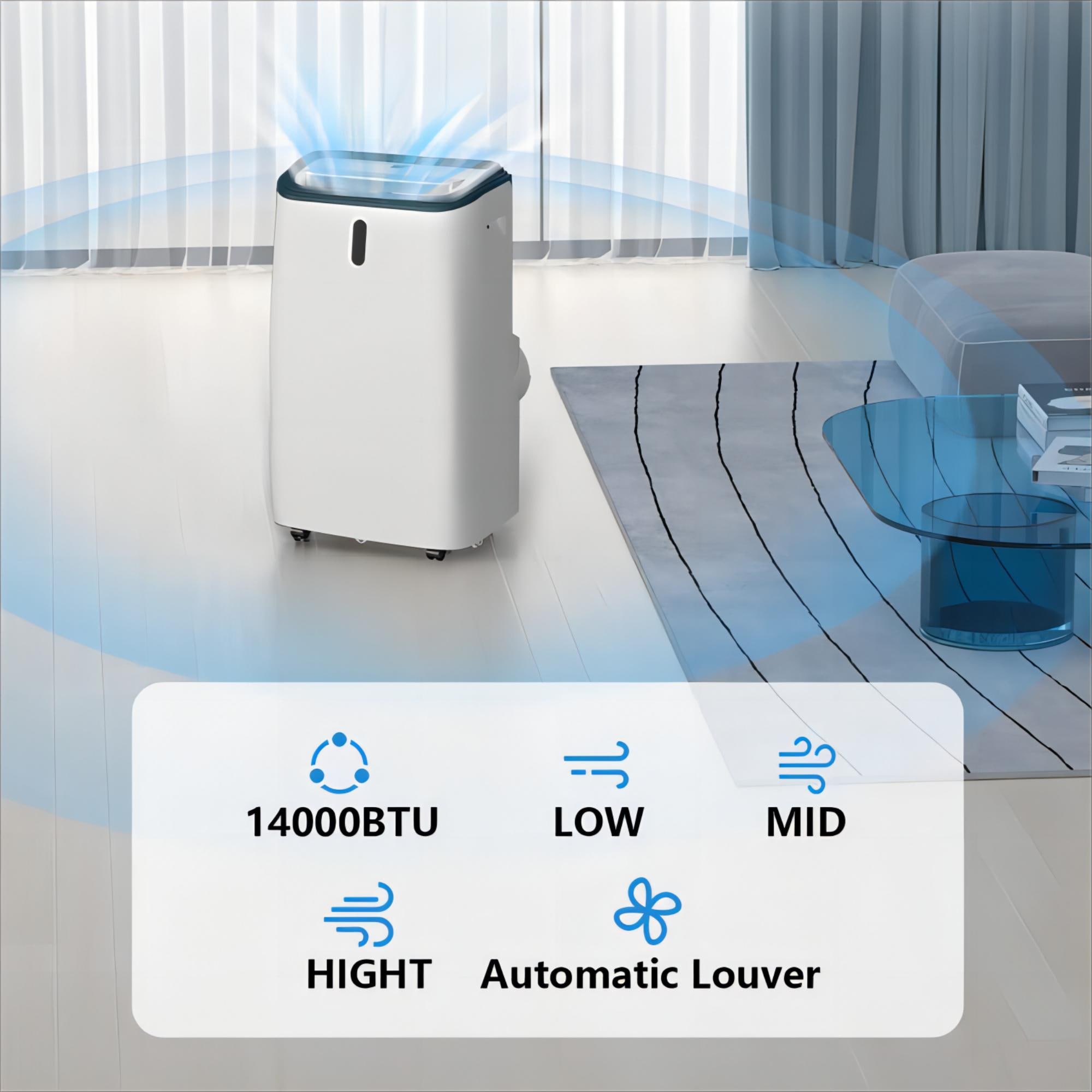 COWSAR 10000 BTU (DOE) 115-Volt Vented Medium Room Portable Air Conditioner Remote Included