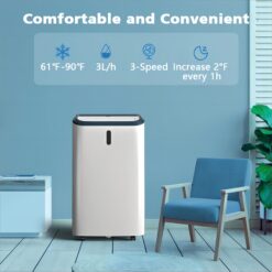 COWSAR 10000 BTU (DOE) 115-Volt Vented Medium Room Portable Air Conditioner Remote Included