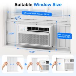 COWSAR Medium Room Window Air Conditioner , Remote Included ( 120-Volt , 12000-BTU )